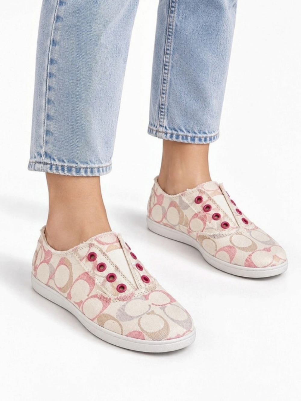 Coach Chrissy Slip-On Sneaker Pink & Beige US 9.5